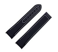 JDIME Cinturino Per Orologio In Gomma Di Nylon Da 20 mm 22 mm Per Omega SEAMASTER PLANET OCEAN, Chiusura A Scomparsa, Cinturino Per Orologio, Accessori, Catena Da Polso, nero bianco, 22mm-Gold Buckle