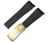 JDIME Per il cinturino in gomma Rolex, il cinturino delle storie, l'acqua verde, l'acqua verde, il subacqueo, il silicone verde 20 mm 21 mm cinturino dell'orologio, Black-Room Gold, 21mm