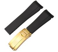 JDIME Per il cinturino in gomma Rolex, il cinturino delle storie, l'acqua verde, l'acqua verde, il subacqueo, il silicone verde 20 mm 21 mm cinturino dell'orologio, Nero/oro, 20mm