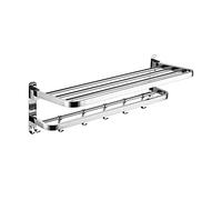 JDJXYNSRT Mensole galleggianti Mensola da bagno a parete con ganci for asciugamani, portasciugamani for mensola da bagno con portasciugamani pieghevole, acciaio inossidabile 304 for riporre gli oggett