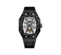 JDLERMY Orologio da polso da uomo con movimento tourbillon volante quadrante scheletrato meccanico a carica manuale orologio da polso in cristallo zaffiro vintage RICHA lunetta in fibra di carbonio