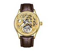 JDLERMY Orologio da polso da uomo con tourbillon volante meccanico a carica manuale orologio da polso con quadrante a diamante scheletro zaffiro doppio lato orologio cavo uomo zodiaco cinese polli