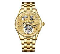 JDLERMY Orologio da polso da uomo con tourbillon volante meccanico a carica manuale orologio da polso con quadrante con diamanti scheletro zaffiro doppio lato orologio cavo uomo zodiaco cinese cani