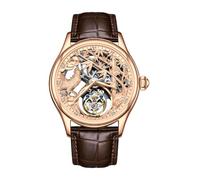 JDLERMY Orologio da polso da uomo con tourbillon volante meccanico a carica manuale orologio da polso con quadrante a diamante scheletro zaffiro doppio lato orologio cavo uomo zodiaco cinese polli