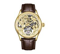 JDLERMY Orologio da polso meccanico con tourbillon volante da uomo con quadrante a diamante scheletro orologio da polso zaffiro doppio lato orologio cavo zodiaco cinese conigli modello significato