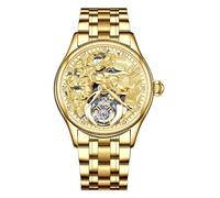 JDLERMY Orologio da polso meccanico con tourbillon volante da uomo con quadrante a diamante scheletro orologio da polso zaffiro doppio lato orologio cavo uomo zodiaco cinese maiali modello significato