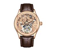 JDLERMY Orologio da polso meccanico con tourbillon volante da uomo con quadrante a diamante scheletro orologio da polso zaffiro doppio lato orologio cavo zodiaco cinese modello scimmie significato