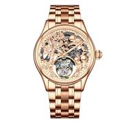 JDLERMY Orologio da polso meccanico con tourbillon volante da uomo con quadrante a diamante scheletro orologio da polso zaffiro doppio lato orologio cavo zodiaco cinese conigli modello significato
