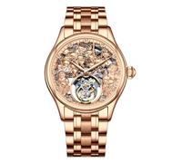 JDLERMY Orologio da polso meccanico con tourbillon volante da uomo con quadrante a diamante scheletro orologio da polso zaffiro doppio lato orologio cavo zodiaco cinese modello scimmie significato
