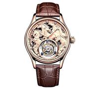 JDLERMY Orologio da polso originale Tourbillon meccanico a carica manuale vintage da uomo con scheletro quadrante diamante zaffiro doppio lato orologio cavo zodiaco cinese modello significato successo