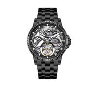 JDLERMY Tourbillon Movimento Meccanico Vigilanza A Vento A Mano Degli Uomini Scheletro Impermeabile Affari Orologio Da Polso Zaffiro Doppio Lato Orologio Cavo Uomo Modello Loong Cinese Significato
