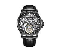 JDLERMY Tourbillon Movimento Meccanico Vigilanza A Vento A Mano Degli Uomini Scheletro Impermeabile Affari Orologio Da Polso Zaffiro Doppio Lato Orologio Cavo Uomo Modello Loong Cinese Significato