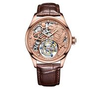JDLERMY Tourbillon volante meccanico a carica manuale vintage orologio da uomo scheletro quadrante diamante orologio da polso zaffiro doppio lato orologio cavo uomo zodiaco cinese tigri modello