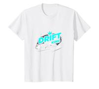 JDM Drift King Racing Art per Gli Appassionati di Auto Maglietta, Bambini, Bianco, 4 Anni
