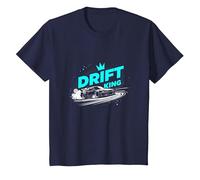 JDM Drift King Racing Art per Gli Appassionati di Auto Maglietta, Bambini, Navy, 6 Anni