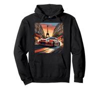 JDM Drift Sport Car Parigi Street Drift Torre Eiffel regalo Felpa con Cappuccio