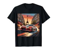 JDM Drift Sport Car Parigi Street Drift Torre Eiffel regalo Maglietta