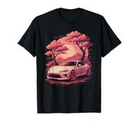 JDM Sport Car Tramonto Cherry Blossom Arte Estetica Maglietta