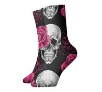 JDNFDR Calzini a compressione alla moda con scheletro Love Dancing at a Party, calzini sportivi imbottiti in poliestere ad alte prestazioni, per corsa, atletica