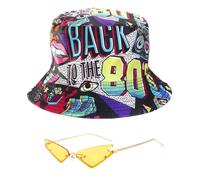 JDNFKG 1 Pezzo Di Graffiti Personalizzati -Cappello Da Pesca E 1 Pezzo Di Occhiali Da Sole A Triangolo, Cappello Da Pesca Retrò, Cappello Da Sole All'Aperto, Outfit -Accessi.