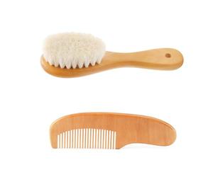 JDNFKG 1 Pezzo di Mini Shampoo per Bambini E 1 Pezzo di Cresta di Legno, Manico in Legno Anti-Slip di Shampoo, Shampoo per Bambini, Pettine per Capelli.