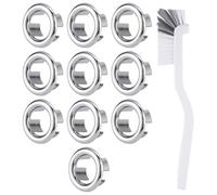 JDNFKG 10 Pezzi di Copertura di Overflow del Lavandino E Pennello per La Pulizia da 1 in Pece, Accessori per Lavaggio, Copertura Decorativa di Overflow, Forniture per La Cucina E Il Bagno.