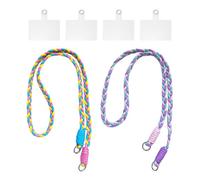 JDNFKG 2 Pezzi di Cordino, 4 Pezzi di Guarnizione, Cordino Creativo di Moda, Cordino Intrecciato per Telefoni Cellulari, Accessori per Telefoni Cellulari, Adatti per Camminare E Andare in Bicicletta.