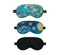 JDNFKG 2 Pezzi di Maschera per Il Sonno, Maschera per Gli Occhi Blackout, Maschera per Gli Occhi Stampati Creativi, Comoda E Morbida, Adatta per La Pausa E Il Viaggio del Pranzo.