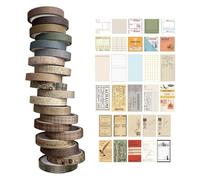 JDNFKG 20 Pezzi di Fascia di Carta E 60 Pezzi di Carta Materiale, Fascia Manuale retrò, Adesivi Decorativi, Accessori Fatti Fai -da -Te.