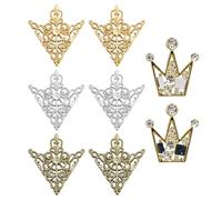 JDNFKG 3 Coppie di Nastri Triangolari E 2 Piccole Spille A Corona, Badge Stranieri Vintage, Elei Pale Versatili, Accessori per L'Abito da Uomo.