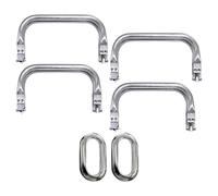 JDNFKG 4 Cornici in Alluminio, 2 Fibbie A Mano Ovale, Fare Clic su Incapsulamento Bocca Pezzi, Accessori Borsa Fatti A Mano, Scatola di Immagazzinaggio Maniglia Accessori.