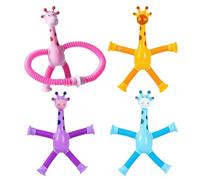 JDNFKG 4 Pezzi di Ventosa Giraffa Retrattile, Puntelli Educativi A Forma di Animale, Dispositivo di Decompressione Estensibile, Giocattoli Interattivi Genitore-Figlio, Lo Sviluppo Intellettuale.