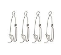 JDNH 4 pezzi lungo linea clip in acciaio inox agganciato Snapping pin longline ramo gancio snap girevole esche rapidamente connettore ami da pesca esche clip