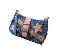 JDNH Borsa a tracolla alla moda con decorazione a stella borsa ascellare creativa borsa ascellare ufficio borsa per le donne accessori punk borsa casual, Star Azzurro, One Size