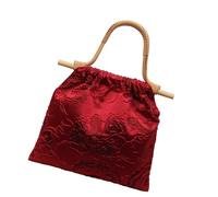 JDNH Borsa da sposa rossa con ricamo, nuova borsa in tessuto cinese per organizzare oggetti essenziali borsa da sposa ricamata, Sezione 1