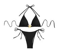 JDNH Costumi da bagno da donna, due pezzi, costume da bagno push up, colore con stelle marine, costume da bagno per spiaggia, costume da bagno push-up