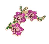 JDNH Distintivo con orchidee sofisticate, unisex, alla moda, con struttura in metallo, per donne alla moda in cerca di accessori unici, Metallo
