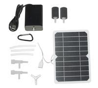 JDNH Energia solare Ossigeno Aria Pompaggio Set per Acquario Pesci Container Aeratore con 5W 5V Pannello Tubo 2 Bolla D'aria Pietra Pannello USB Acquario Aeratore