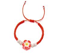 JDNH Fiore fatto a mano argilla morbida gioielli intrecciato regolabile colorato Plumeria Wristband partito usura accessori regali del partito, Misura unica, come descritto