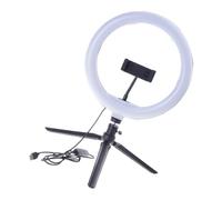 JDNH Luce a cerchio intensificata decimetro per la creazione di contenuti Include supporto per telefono treppiede 3 modalità di illuminazione Strumento per videoconferenza USB Decimetro Lampada a