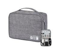 JDNH Sacchetti portatili per accessori elettronici con tasche in rete elastica, organizer in tessuto Oxford, per spostamenti quotidiani, viaggi, borsa organizer digitale in rete elastica, Grigio