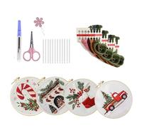 JDNH Set di ricamo natalizio con croci a cerchio, punto di partenza, cucito, fatto a mano, per lavori di artigianato