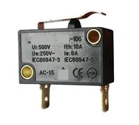 DOMOJT JDNN JDLA-106 Microinterruttori a Leva Lunga Dritta con Braccio Lungo Microinterruttore 80A 250V 2 Pin, Confezione da 2 (Color : Bend Long Lever)