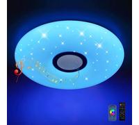 JDONG Plafoniera a led con telecomando e app dimmerabile 24W Bluetooth Ø30CM