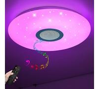 JDONG Plafoniera a LED Dimmerabile Soffitto Lamp + Musica il Bluetooth Oratore, 54W Lampada con telecomando Plafoniera LED Impermeabile IP44