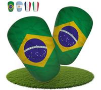 JDP Mini Parastinchi, parastinchi extra piccoli calcio uomo, antiscivolo mini protezione tibia bambini football, parastinco piccolo 12x8 cm, Brasile