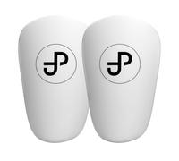 JDP Mini parastinchi, parastinchi extra piccoli per uomini/donne/bambini, protezione shin antiscivolo da calcio per bambini, accessori per il calcio 12x8 cm, bianchi