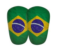 JDP Mini parastinchi, parastinchi extra piccoli per uomini/donne/bambini, protezione shin antiscivolo da calcio per bambini, accessori per il calcio 10x6 cm, edizione Brasile
