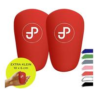 JDP Mini parastinchi, parastinchi extra piccoli per uomini/donne/bambini, protezione shin antiscivolo da calcio per bambini, accessori per il calcio 10x6 cm, rossi