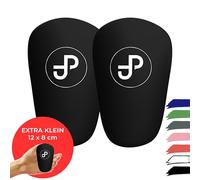 JDP Mini parastinchi, parastinchi extra piccoli per uomini/donne/bambini, protezione shin antiscivolo da calcio per bambini, accessori per il calcio 12x8 cm, neri